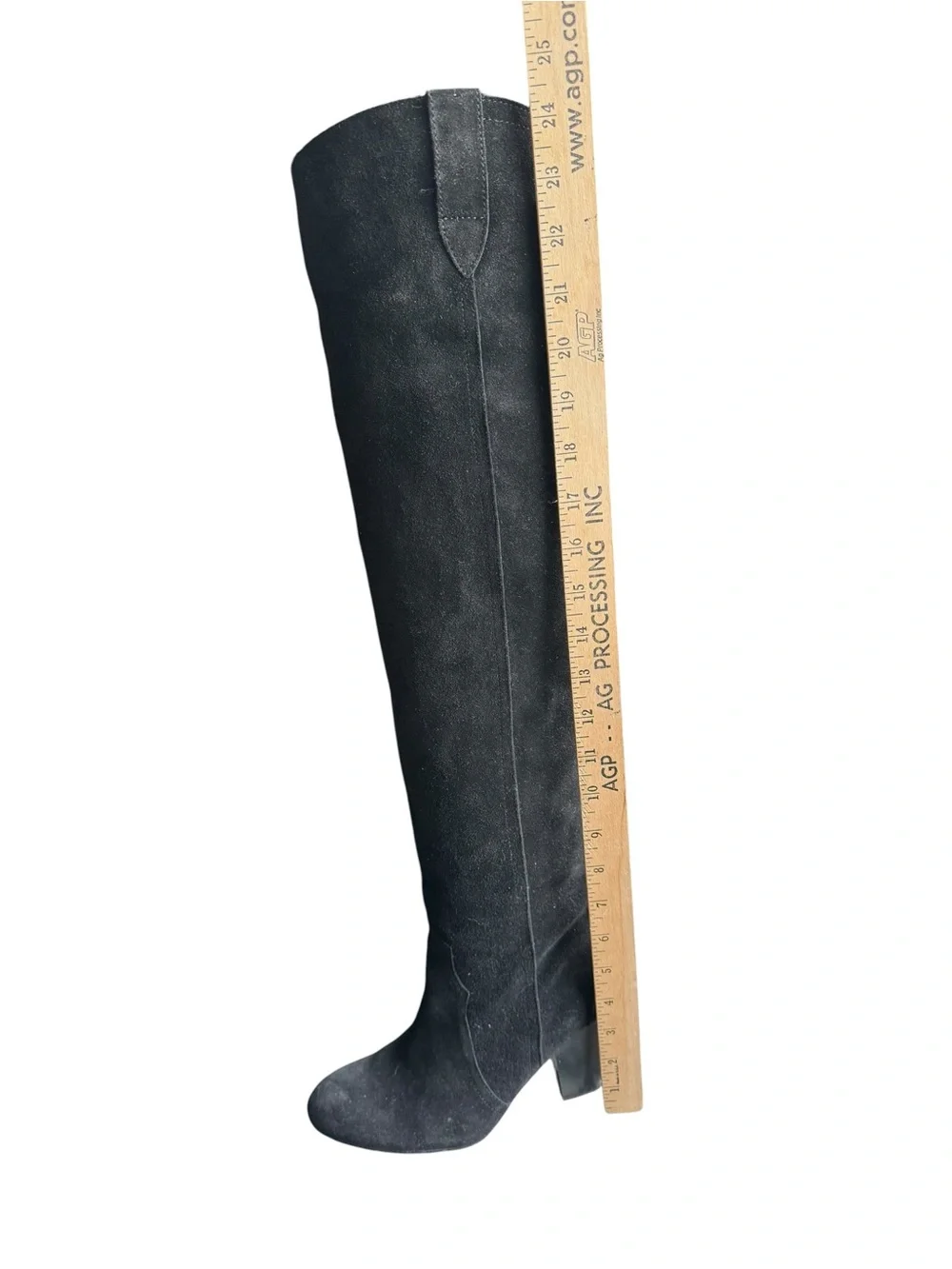 Corso Como Black Suede Over the Knee Boots Size 9 M Block Heel Tall